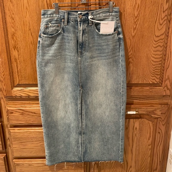 NWT Pistola Alice High Rise Midi Skirt Jean Size 27 - Picture 5 of 14